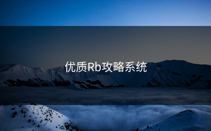 优质Rb攻略系统 优质Rb攻略系统