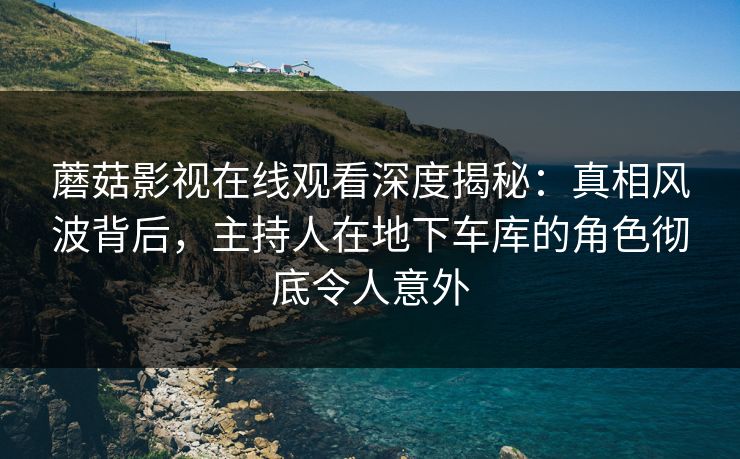 蘑菇影视在线观看深度揭秘：真相风波背后，主持人在地下车库的角色彻底令人意外